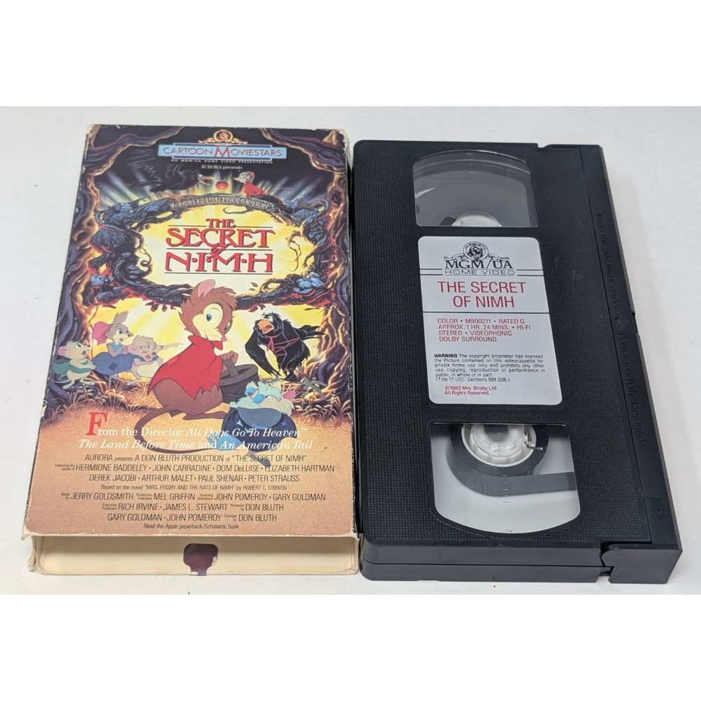 The‎ Secret of Nimh VHS 1982, 1990 Slip Sleeve Vintage Cartoon Animated Movie